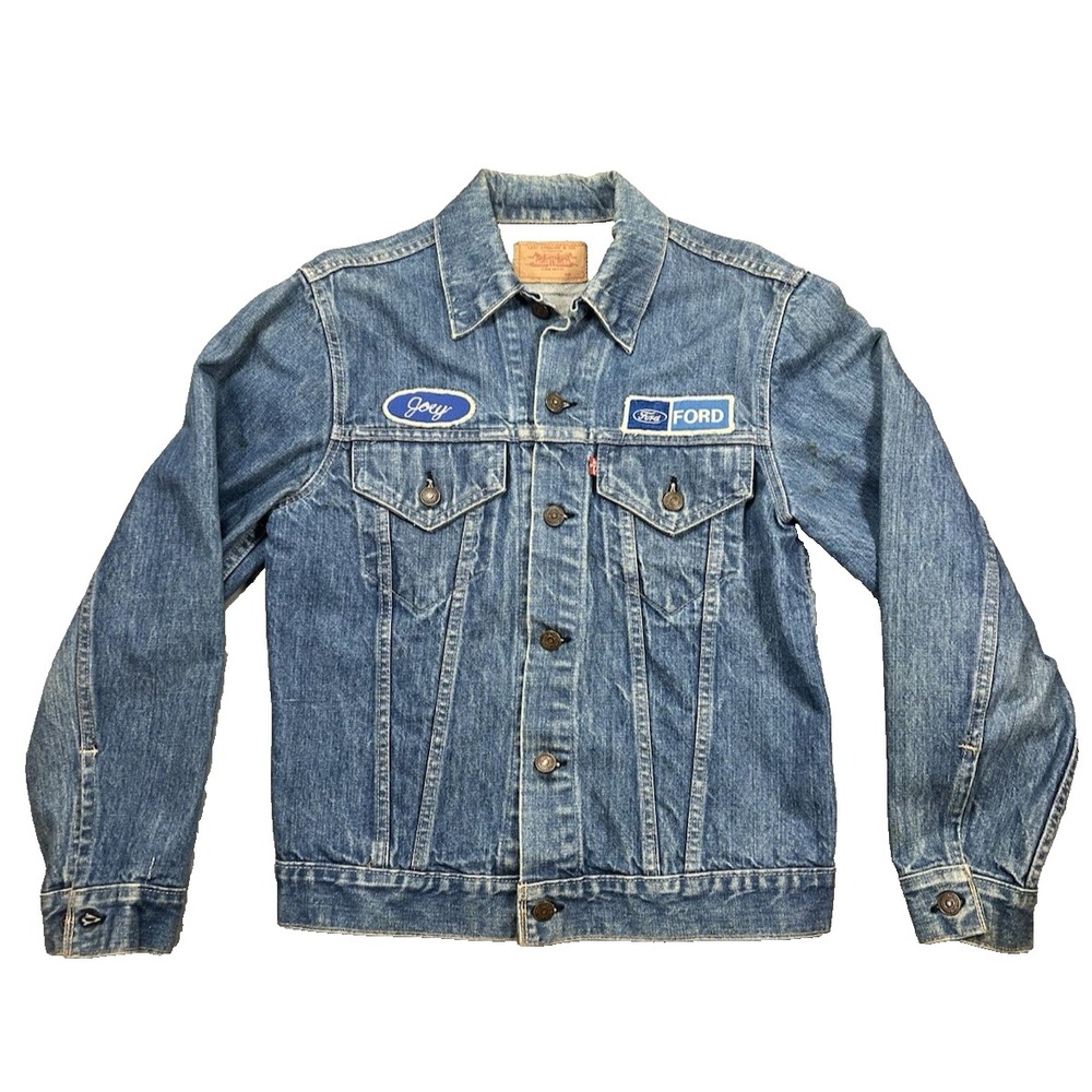 Vintage Levi's Denim Jacket Type‎ 3 Trucker 60s 70s Blue Jean FORD Patch SZ 38